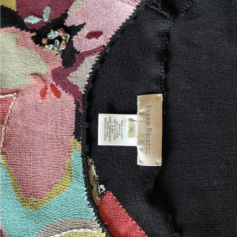 Susan Bristol Floral Crew Neck Sweater - Multicolor